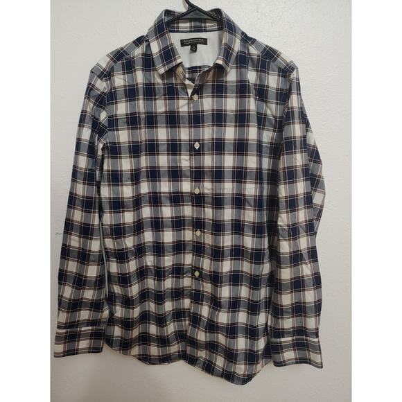 Mens Banana Republic Plaid Button Front sz M - Picture 1 of 4